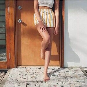 Out From Under Urban Outfitters Sawyer Shorts Striped Printed Cotton L 216811